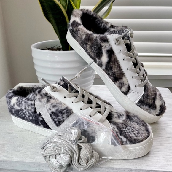 Vintage Havana Snuggle Snake Animal Print Fur & Leather Sneakers Slippers - Picture 7 of 7